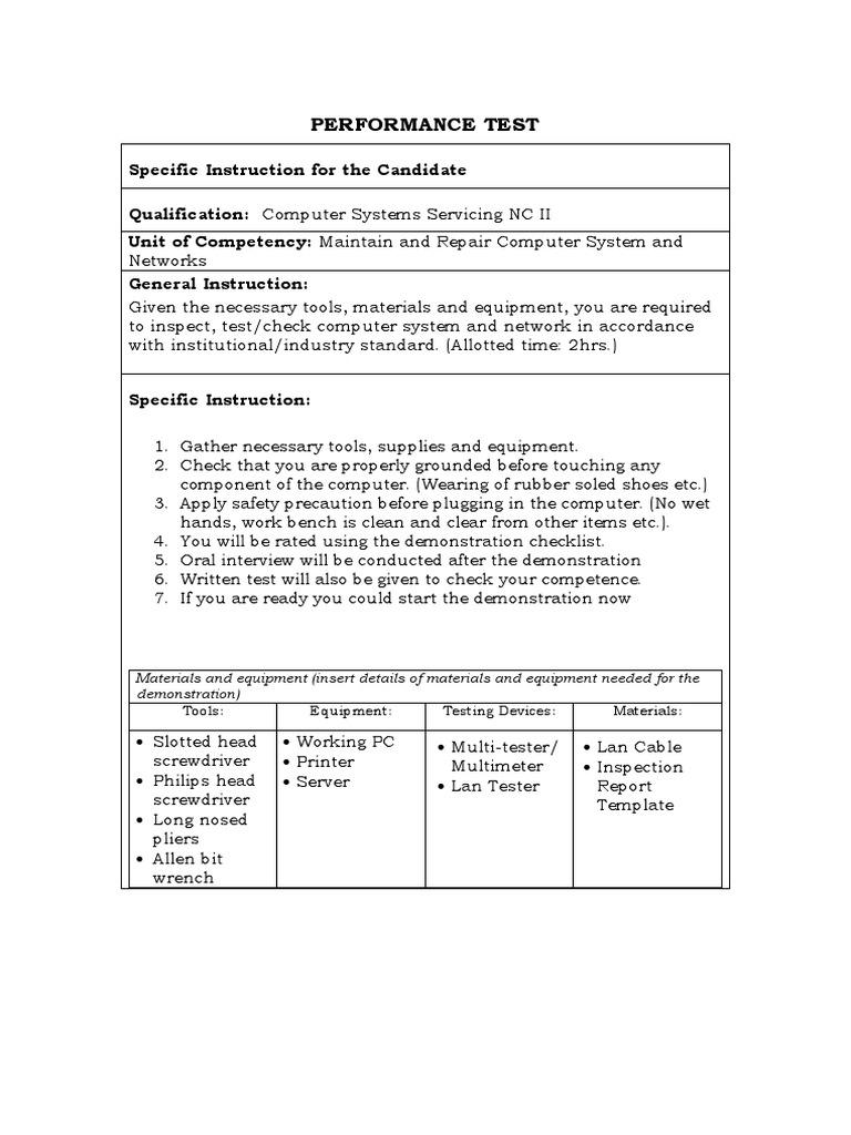 Computer Systems Servicing Test Guide | PDF