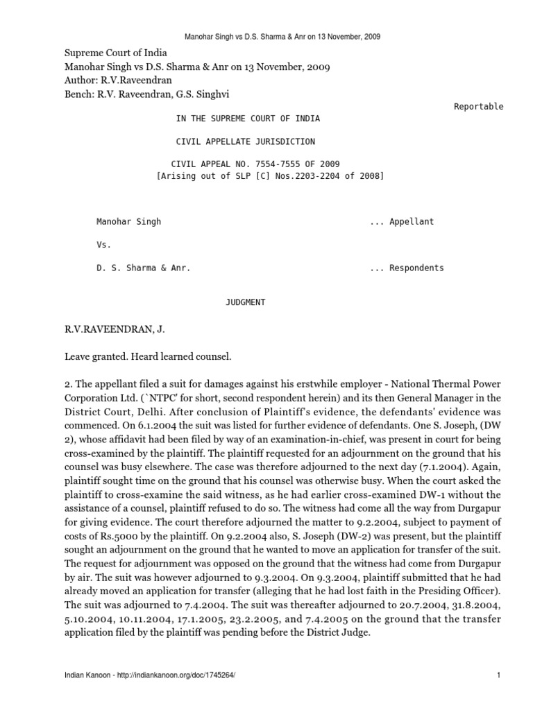 India Kanoon Manohar Sigh PDF