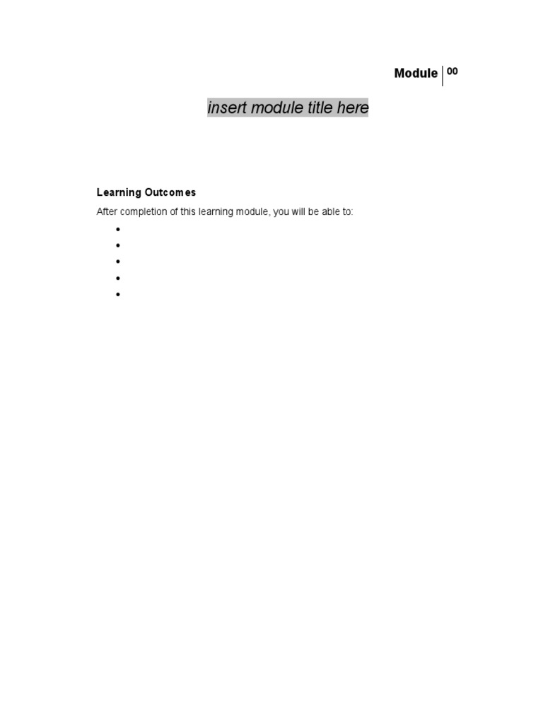 Learning Module Template | PDF