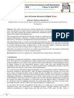 Some Issues of Forensic Research of Digital Traces