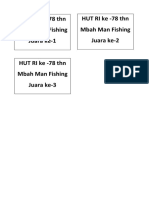 HUT RI Ke - 78 THN Mbah Man Fishing Juara Ke-1 HUT RI Ke - 78 THN Mbah Man Fishing Juara Ke-2