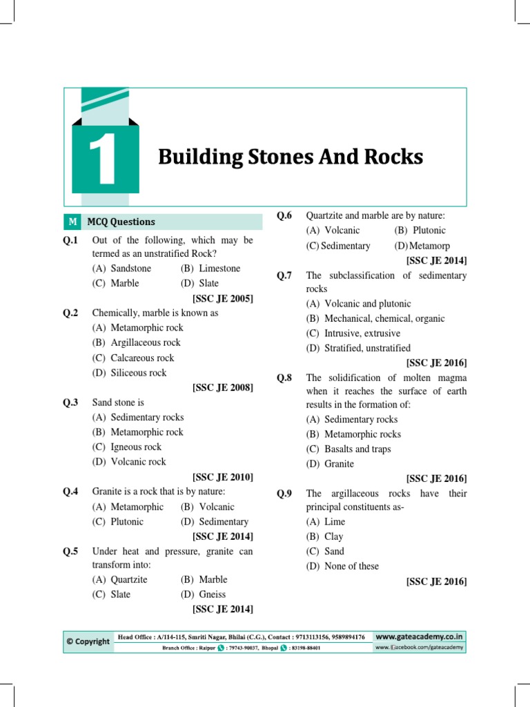 02 - Chapter 2 Building Stones and Rocks | PDF