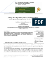 Efficiency of Use of "Logistics" Projects in Surkhandarya Region and Prospects of Ensuring Economic Growth of The Region