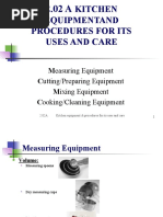 Kitchen Equipment Use and Care