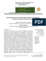 Knowledge Management and Organisational Resilience of Pre-Shipment Inspection Companies in South South, Nigeria