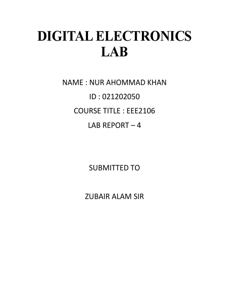 Digital Electronics Lab | PDF