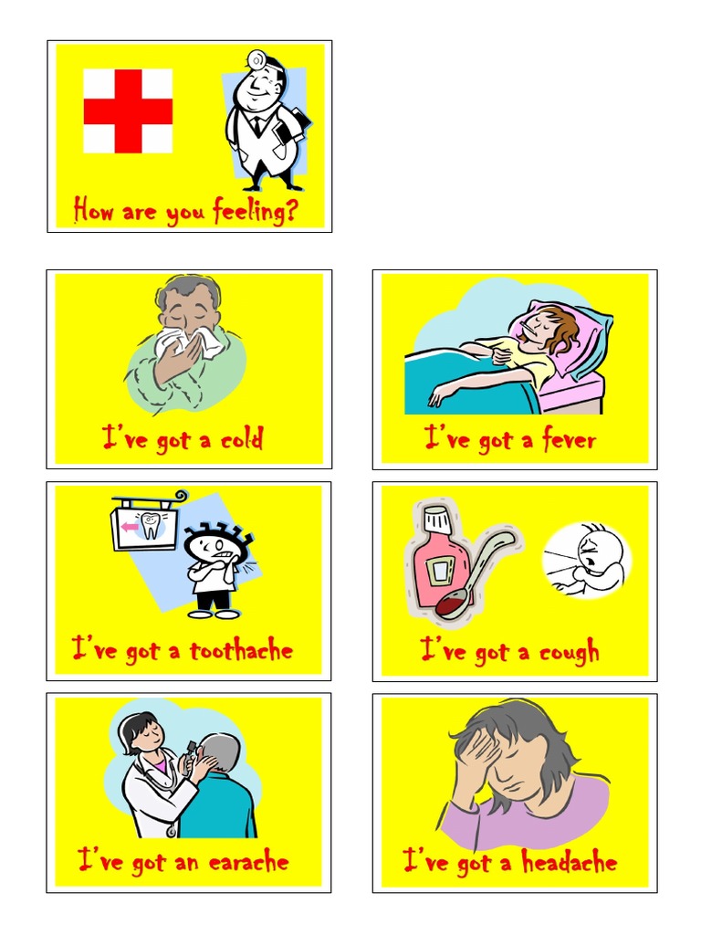 Illnesses and Injuries Cards Flashcards - 53063 | PDF
