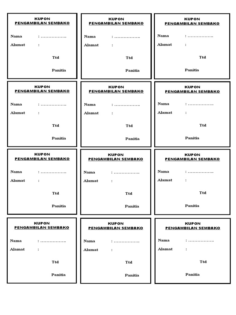 KUPON SEMBAKO | PDF