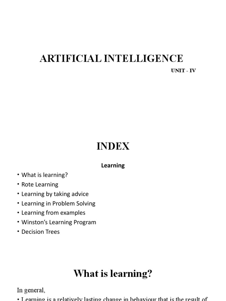 Understanding AI Learning Techniques | PDF