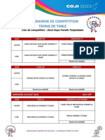 Calendrier Tennis de Table Jioi 2023