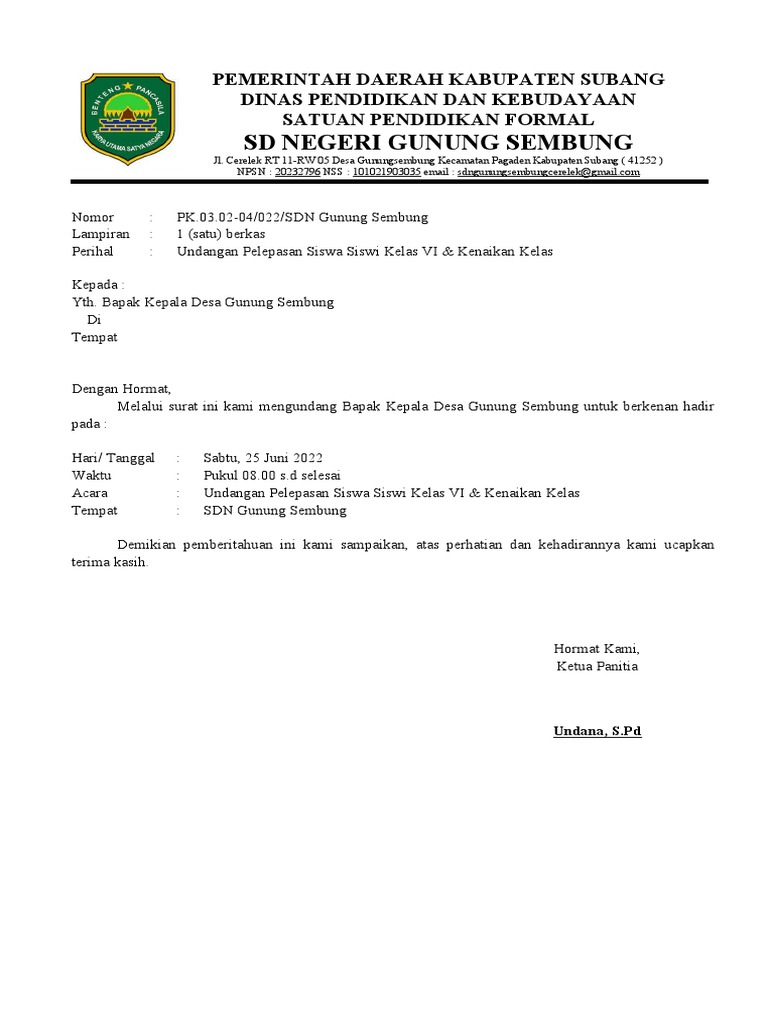 Surat Undangan Desa | PDF