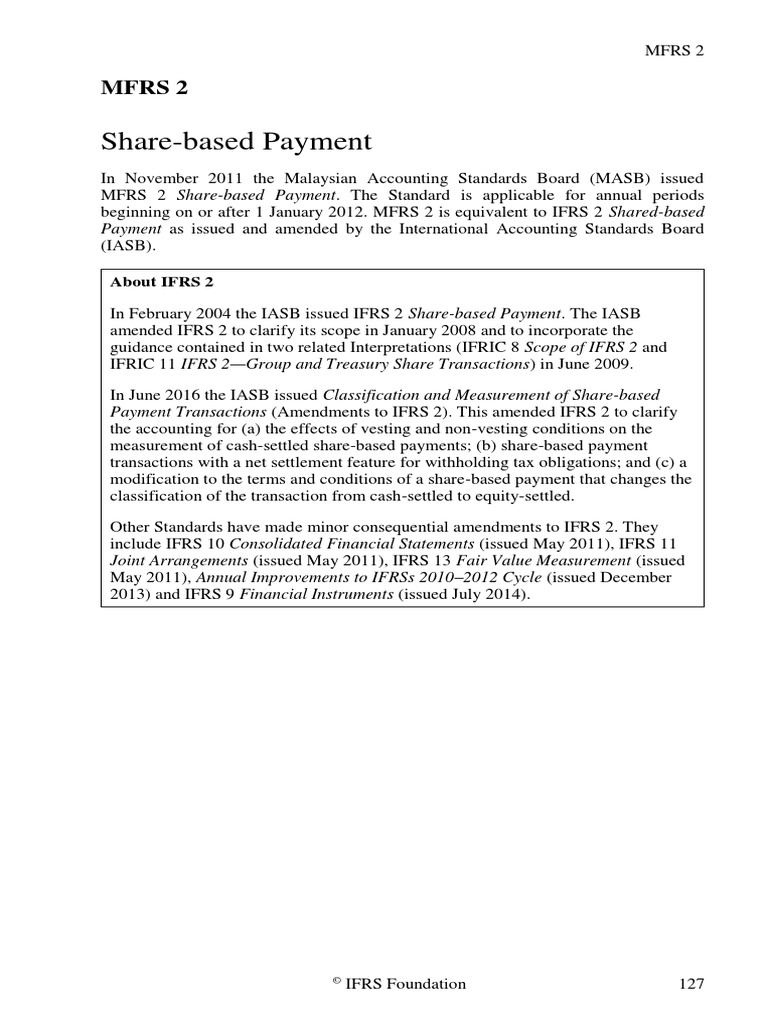 MFRS 2: Share-Based Payment Standards | PDF | Finance & Money Management