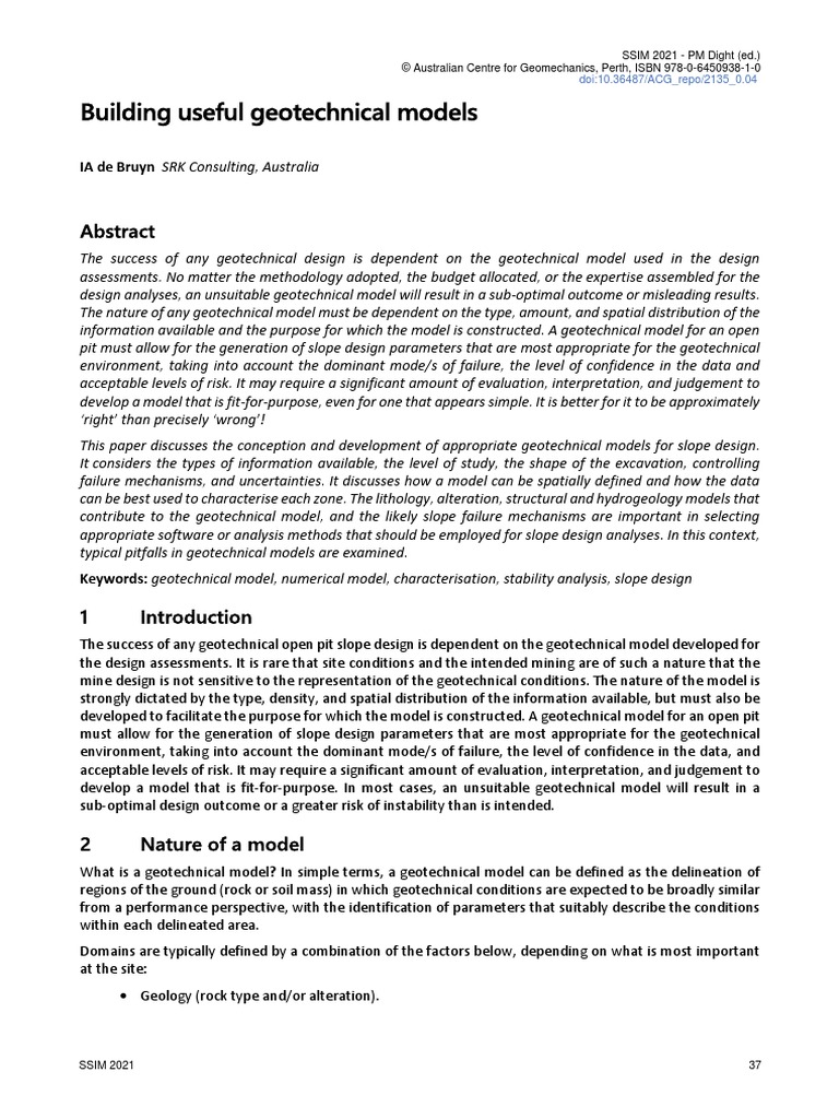 Building Useful Geotechnical Models | PDF | Geotechnical Engineering ...