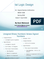08 DLD Lec 08 Signed Number Arithmatics Dated 11 Apr 2022 Lecture Slides