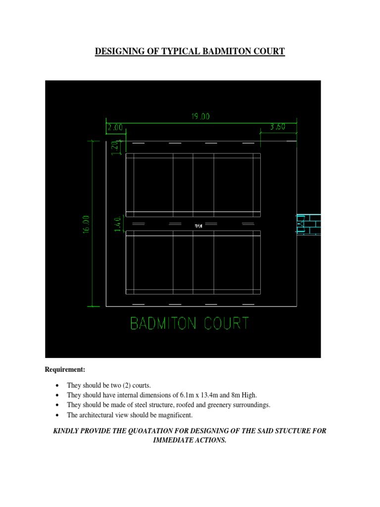 Badminton Design Requirement PDF