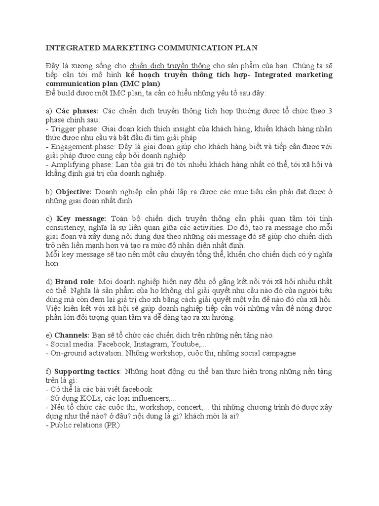 IMC Plan | PDF