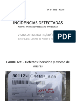 Incidencias Detectadas: VISITA ATENDIDA 30/08/2016