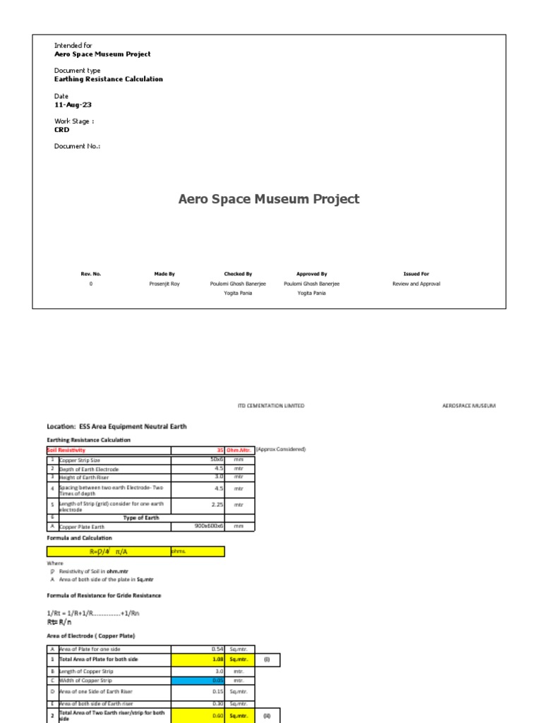 Earth Resistance Calculation | PDF | Electrical Resistivity And ...