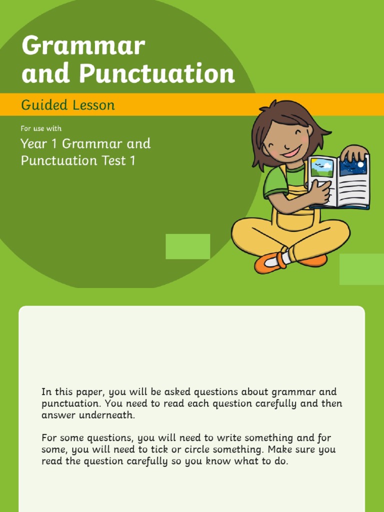 Grammar and Punctuation Practice Test | PDF | Question | Sentence ...