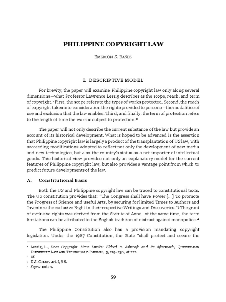 Philippine Copyright Law PDF Copyright Fair Use