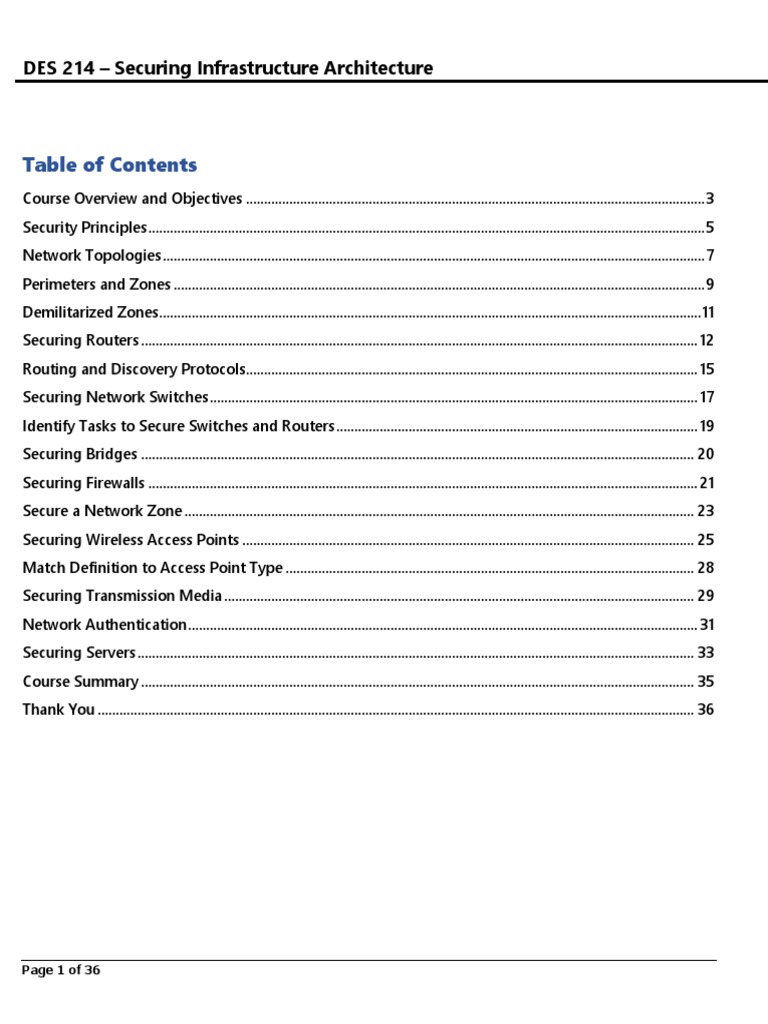 DES 214 Securing Infrastructure Architecture | PDF | Computer Network ...