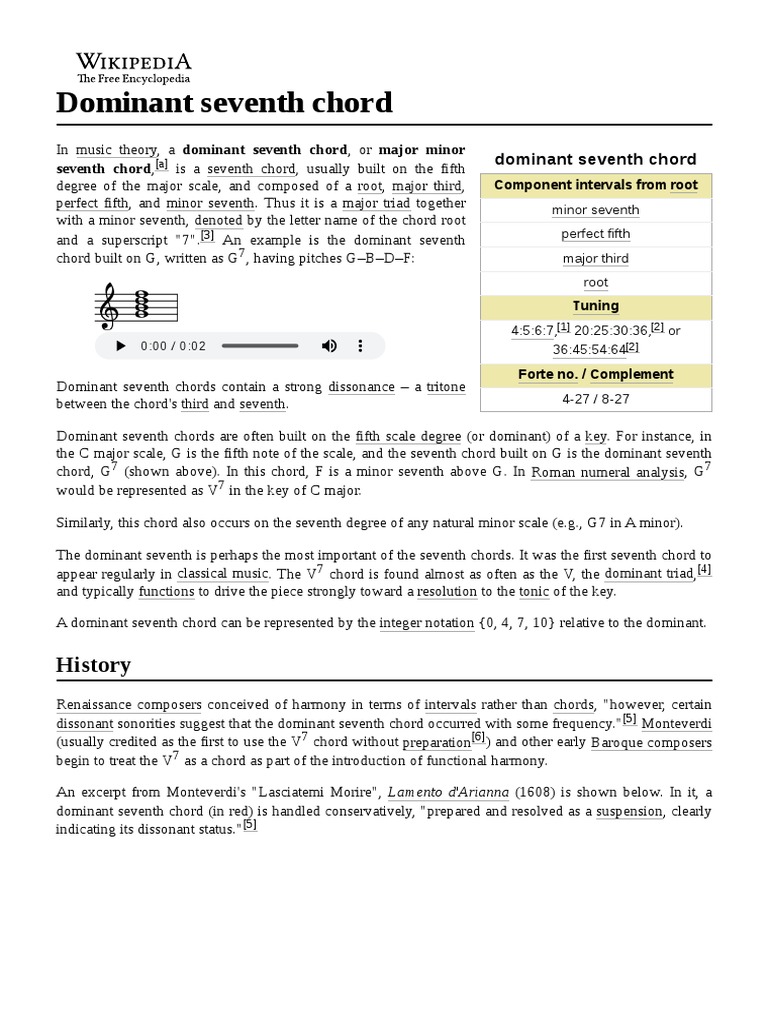 Dominant Seventh Chord | PDF