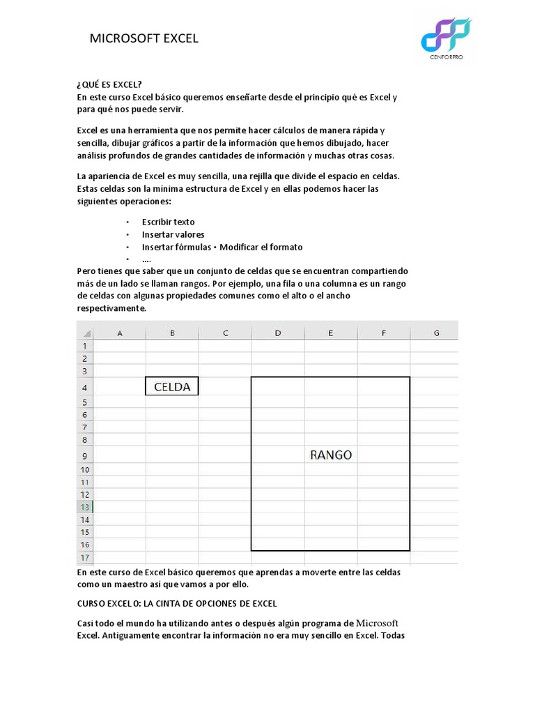 Curso Básico de Microsoft Excel | PDF | Microsoft Excel | Archivo de ...