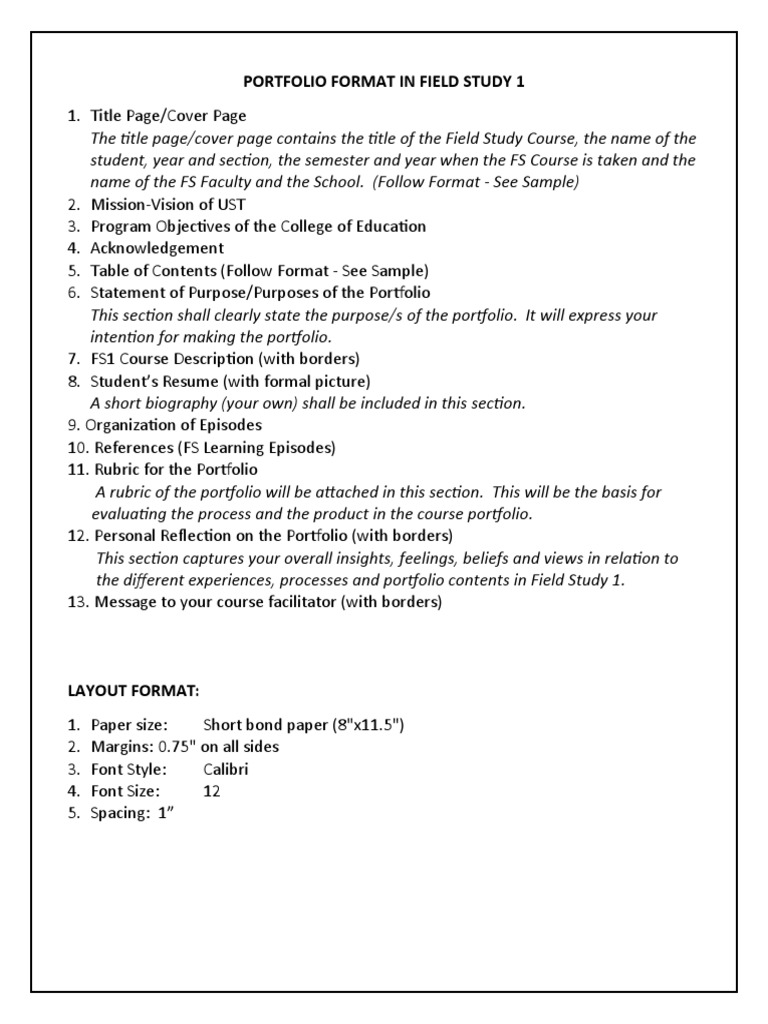 Portfolio Format Pdf Learning Educational Technology