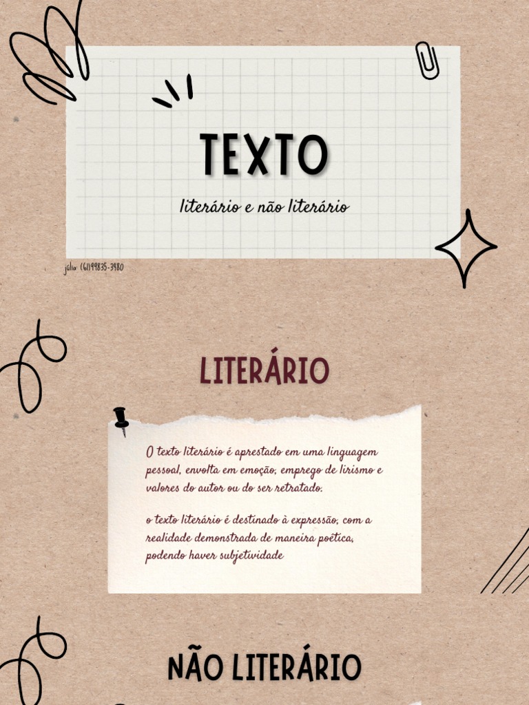 Texto Literário e Não Literário + Plurissignificação | PDF