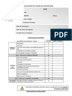 Evaluation Du Stage en Entreprise