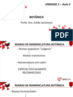 Botânica - 1.3 - Regras de Nomenclatura Botânica