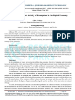 Innovation-Investment Activity of Enterprises in The Digital Economy