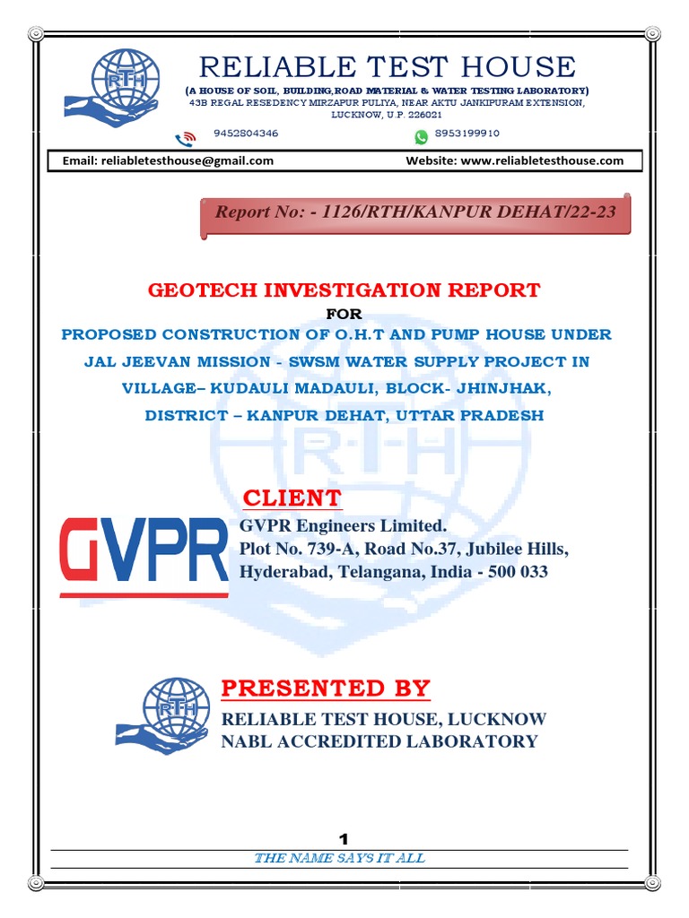 Geotech Investigation for GVPR Project | PDF