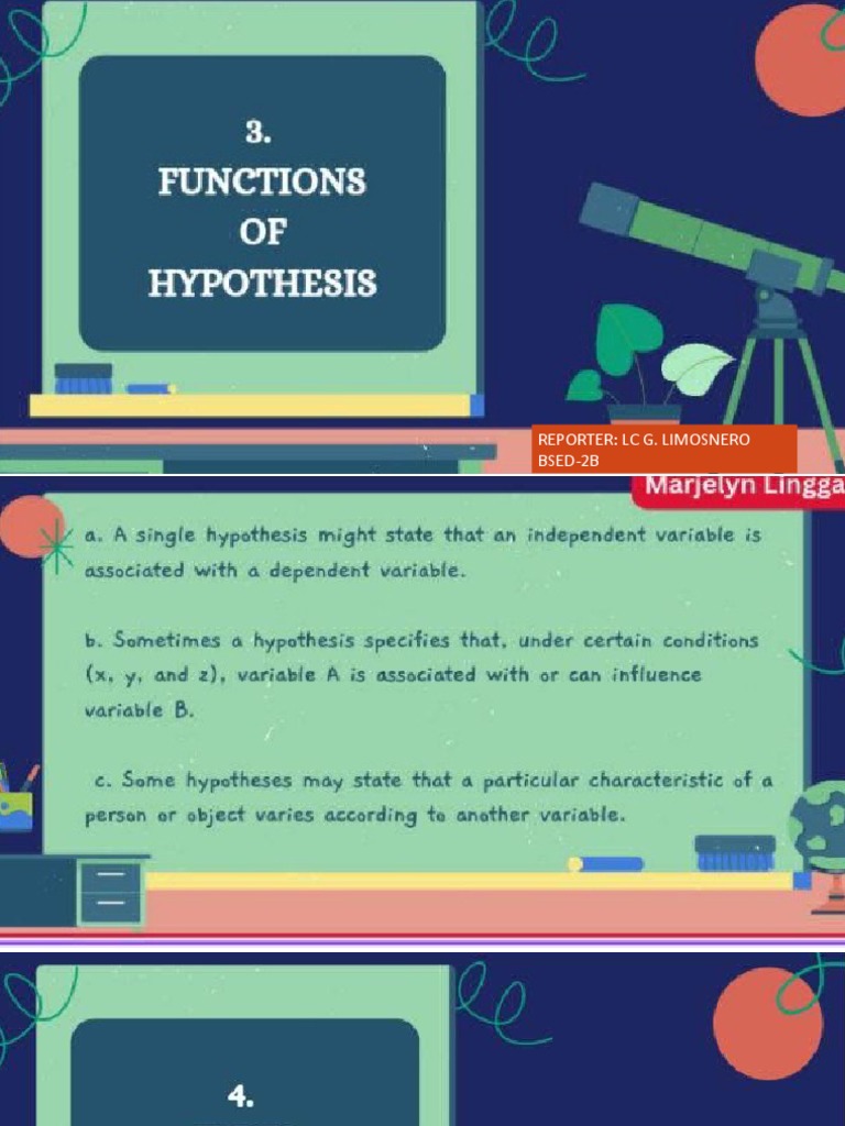 FUNCTIONS OF HYPOTHESIS PDF