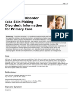 Excoriation Disorder Aka Skin Picking Disorder Information For Primary Care