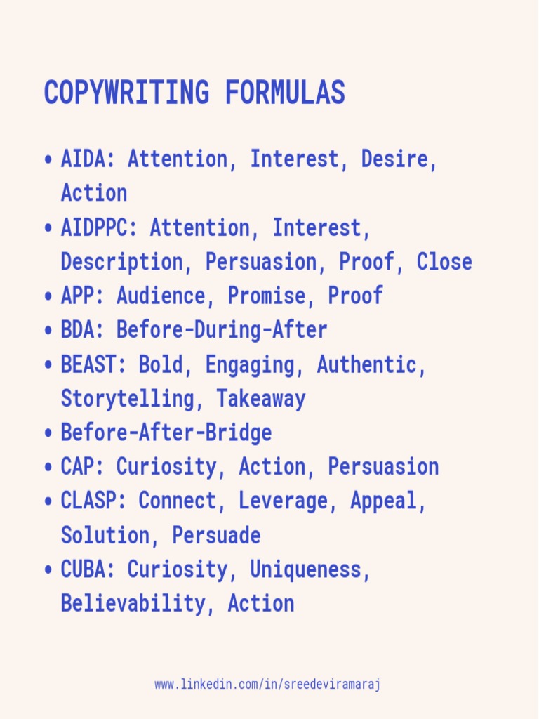 Key Copywriting Formulas Explained | PDF