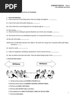 Y10scienec For CES Worksheet