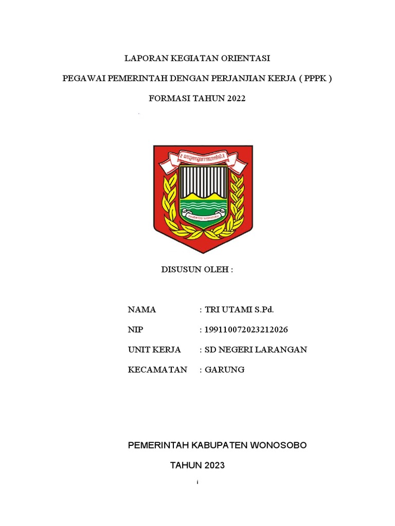 Laporan orientasi pppk 2023 pdf