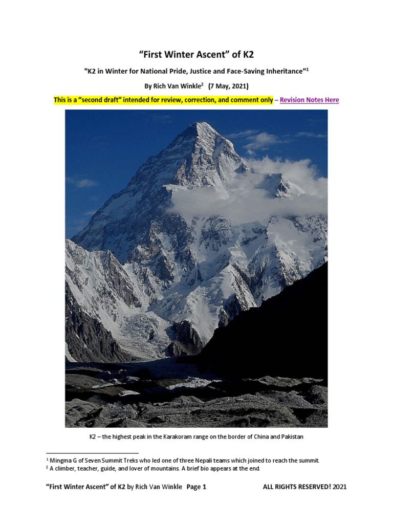 First Winter Ascent of K2 PDF