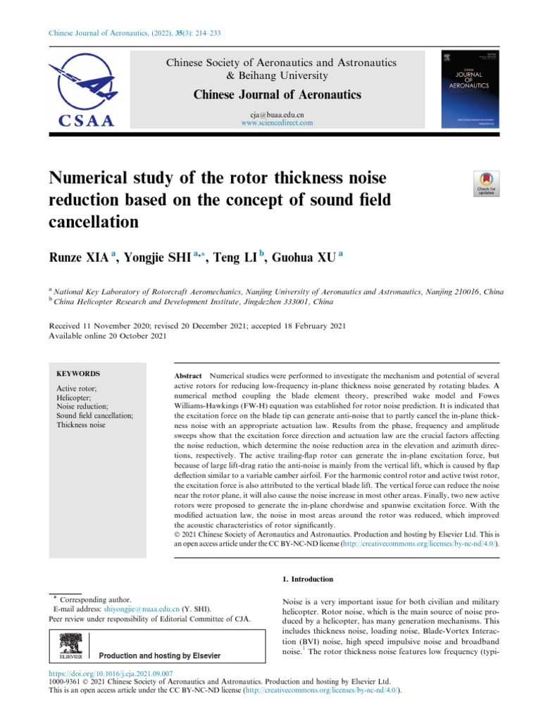1 s2.0 S1000936121003356 Main PDF Helicopter Rotor Lift (Force)