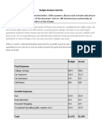 budget analysis activity  pdf 