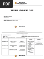 Tle 9 Weekly Learning Plan