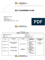 Science 7 Weekly Learning Plan