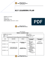 Science 9 Weekly Learning Plan