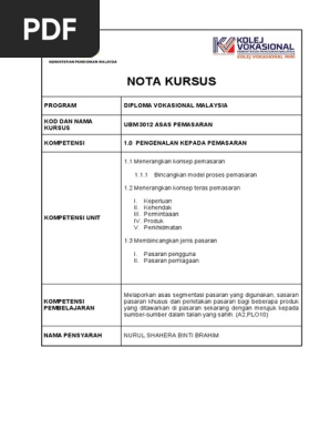 Analisis dan Pengenalpastian Sasaran Pasaran untuk Kursus Online