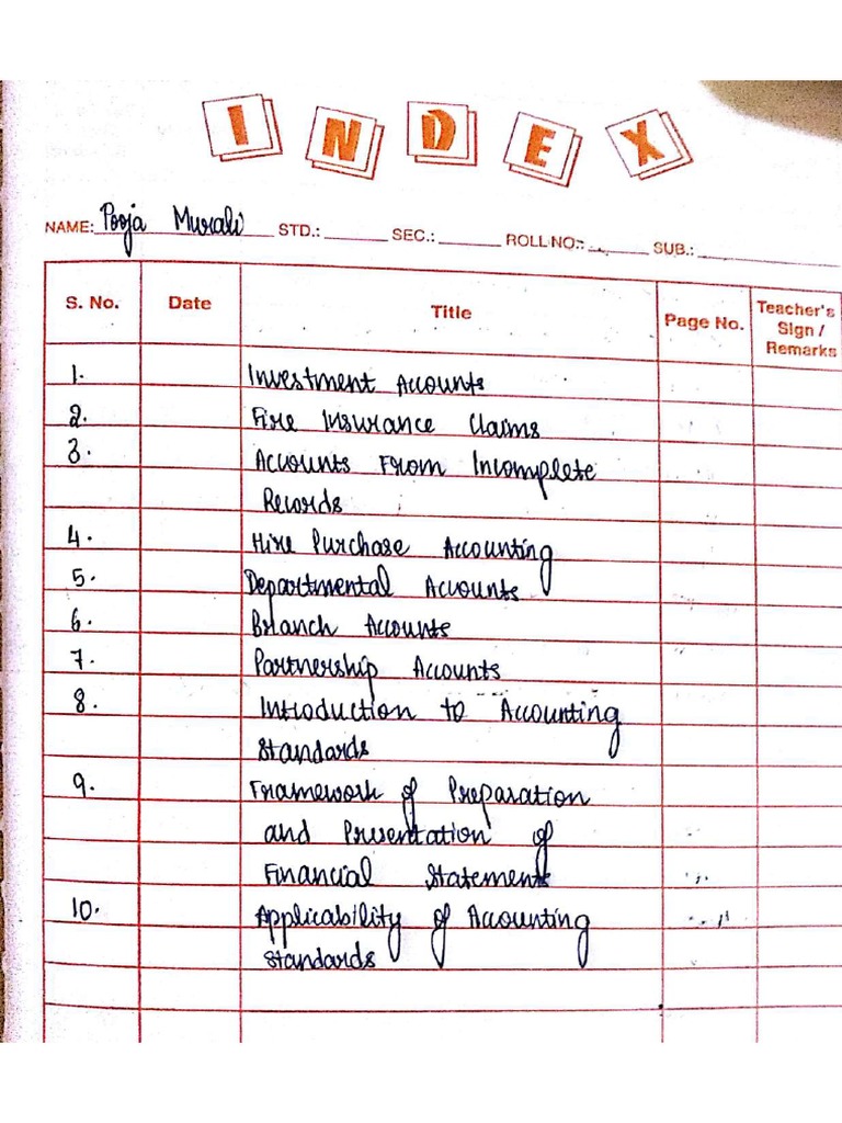 Accounts Handwritten Notes All Chapters Pdf