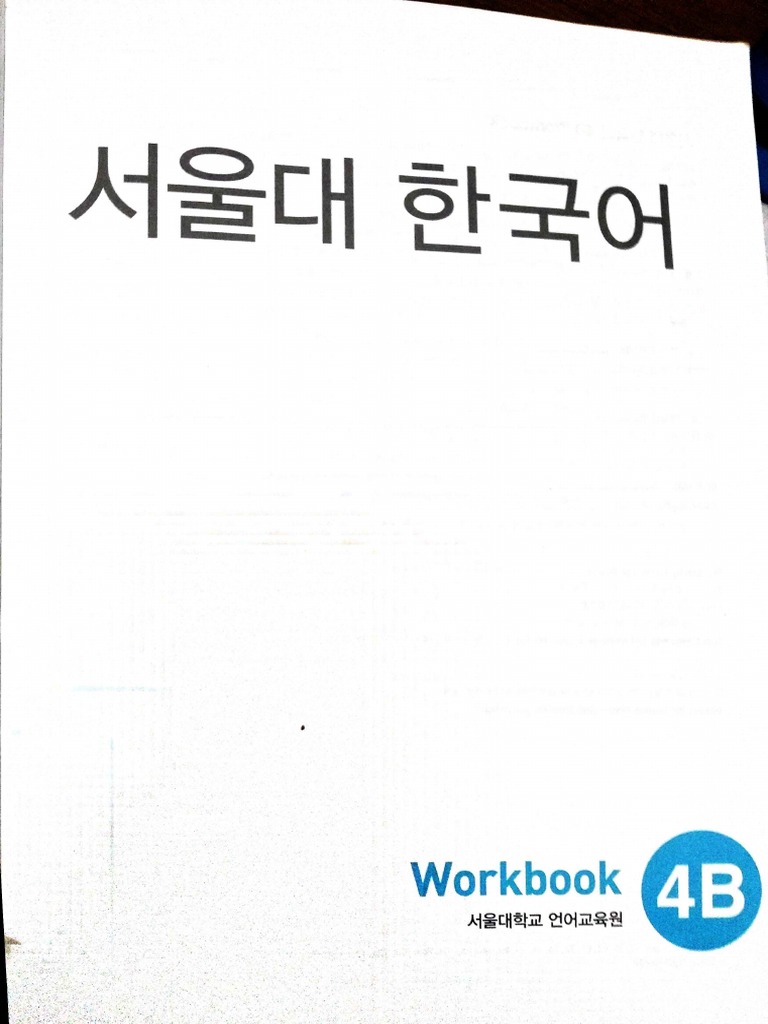 Seoul University Korean Seouldae Hangugeo 4b Workbook PDF