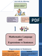 MATM Week 3 Expression Vs Sentence Translation Sets Relations and Functions