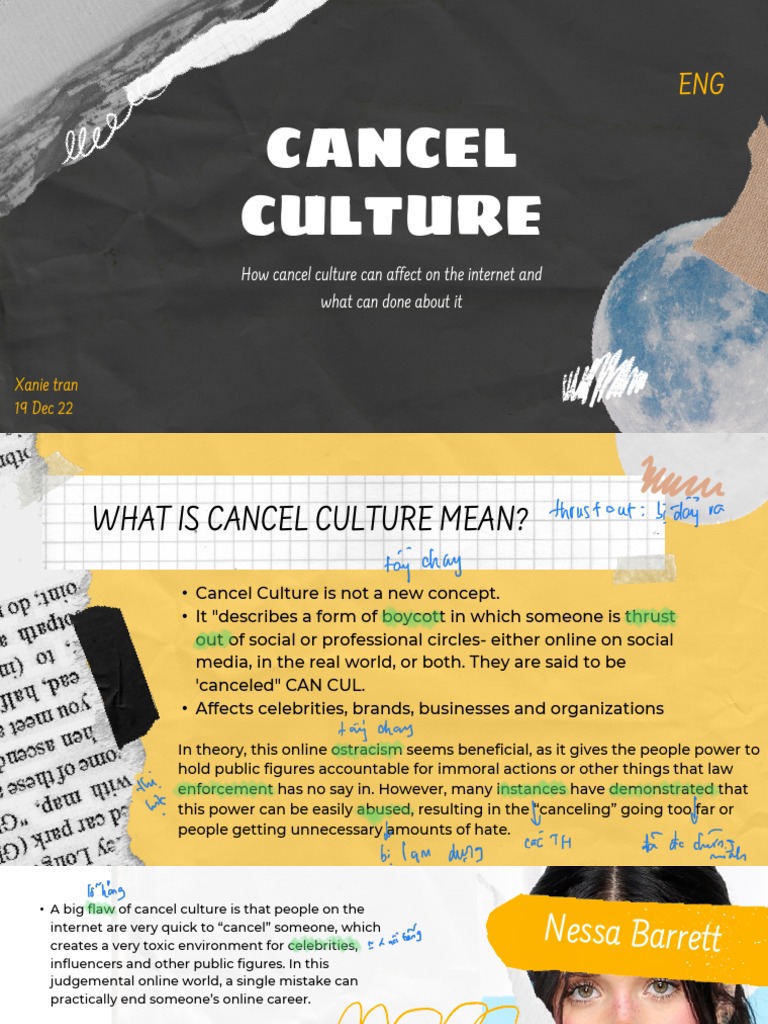 Impact of Cancel Culture Online PDF Social Media Popular Culture