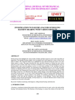 Investigation To Failure Analysis of Rolling Element Bearing With Various Defects (Bearing)